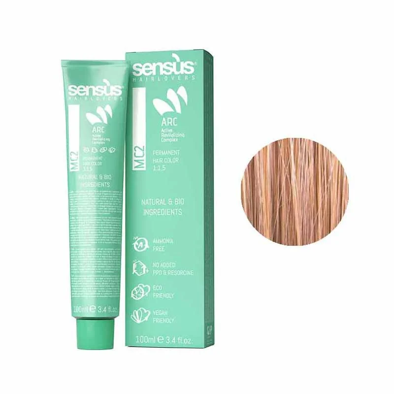 Sensus MC2 Permanent Hair Color 8 34 Copper Golden Light Blonde 100ml