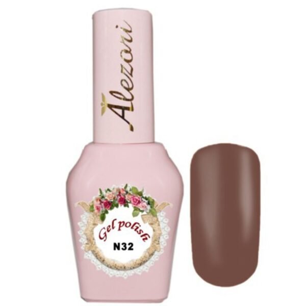 Alezori Professional Gel Nail Polish N32 Dark Brown 15ml - Image 1