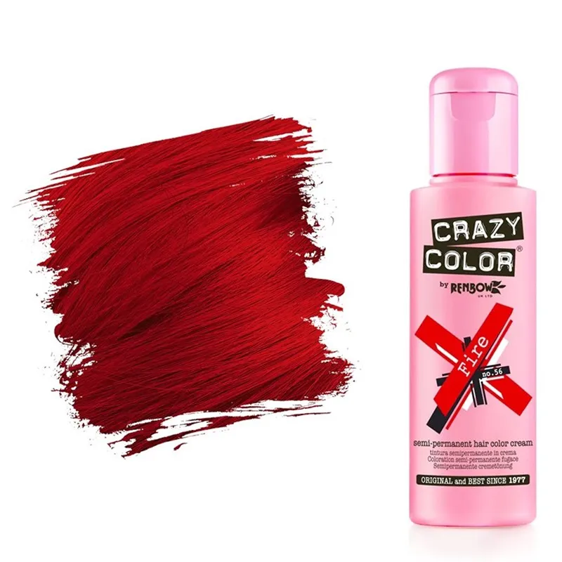 Crazy Color Semi Permanent Hair Color Fire (56) 100ml - Image 1