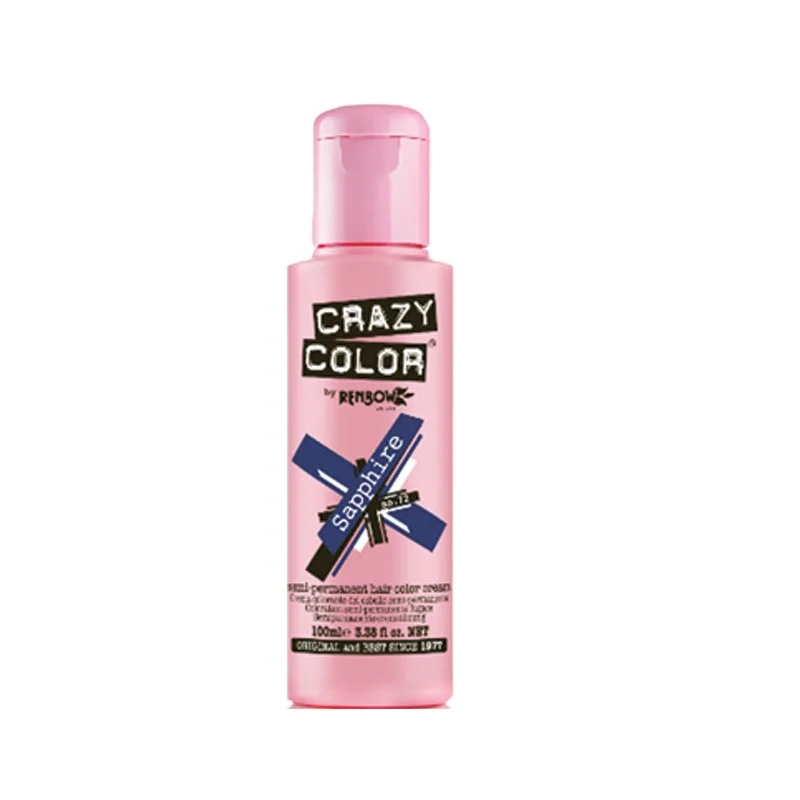 Crazy Color Semi Permanent Metallic Hair Color Sapphire (72) 100ml - (ημιμόνιμη βαφή μεταλλικό βιολέ μοβ) - Image 1