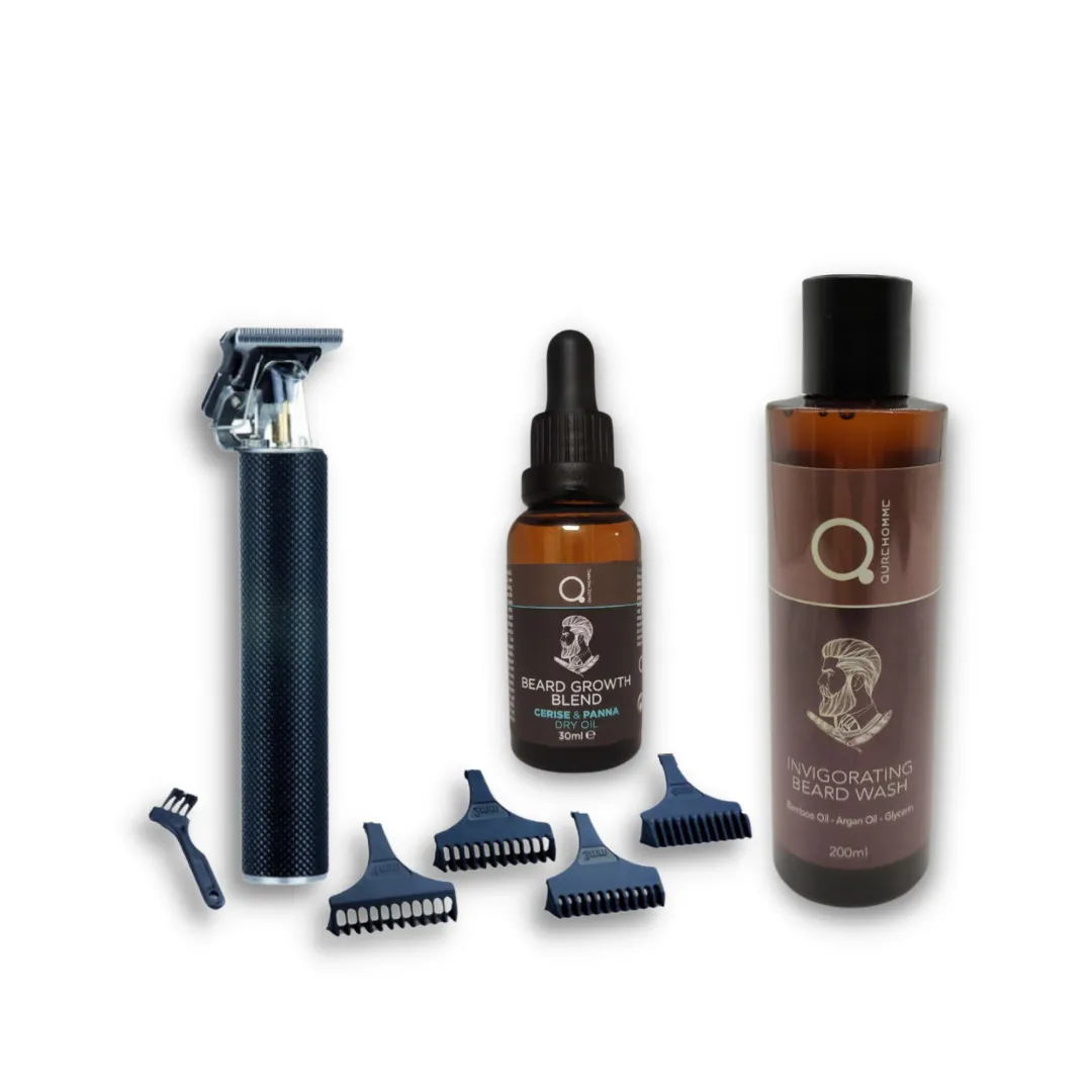 id-italian-precision-hair-clipper-invigorating-beard-wash-200ml-and-beard-face-dryoil-cerise-panna-30ml-bundle-by-qure ID Italian Precision Hair Clipper & Invigorating Beard Wash 200ml and Beard & Face DryOil Cerise & Panna 30ml Bundle by Qure - Image 1