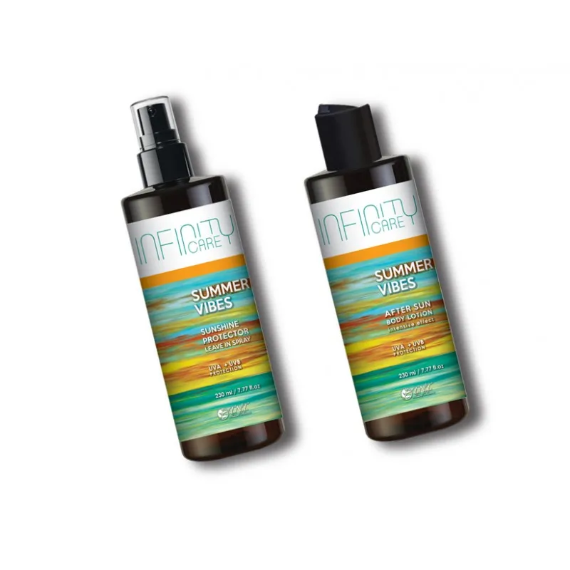 infinity care summer vibes bundle protector leave in spray 230ml after sun body lotion 230ml
