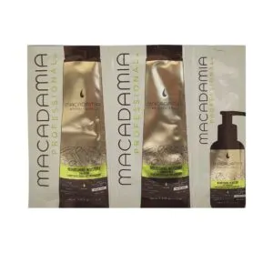 Macadamia Nourishing Moisture Trio Foil Pack Shampoo 10ml & Conditioner 10ml & Oil 5ml - (πακέτο σαμπουάν & μαλακτική & έλαιο)