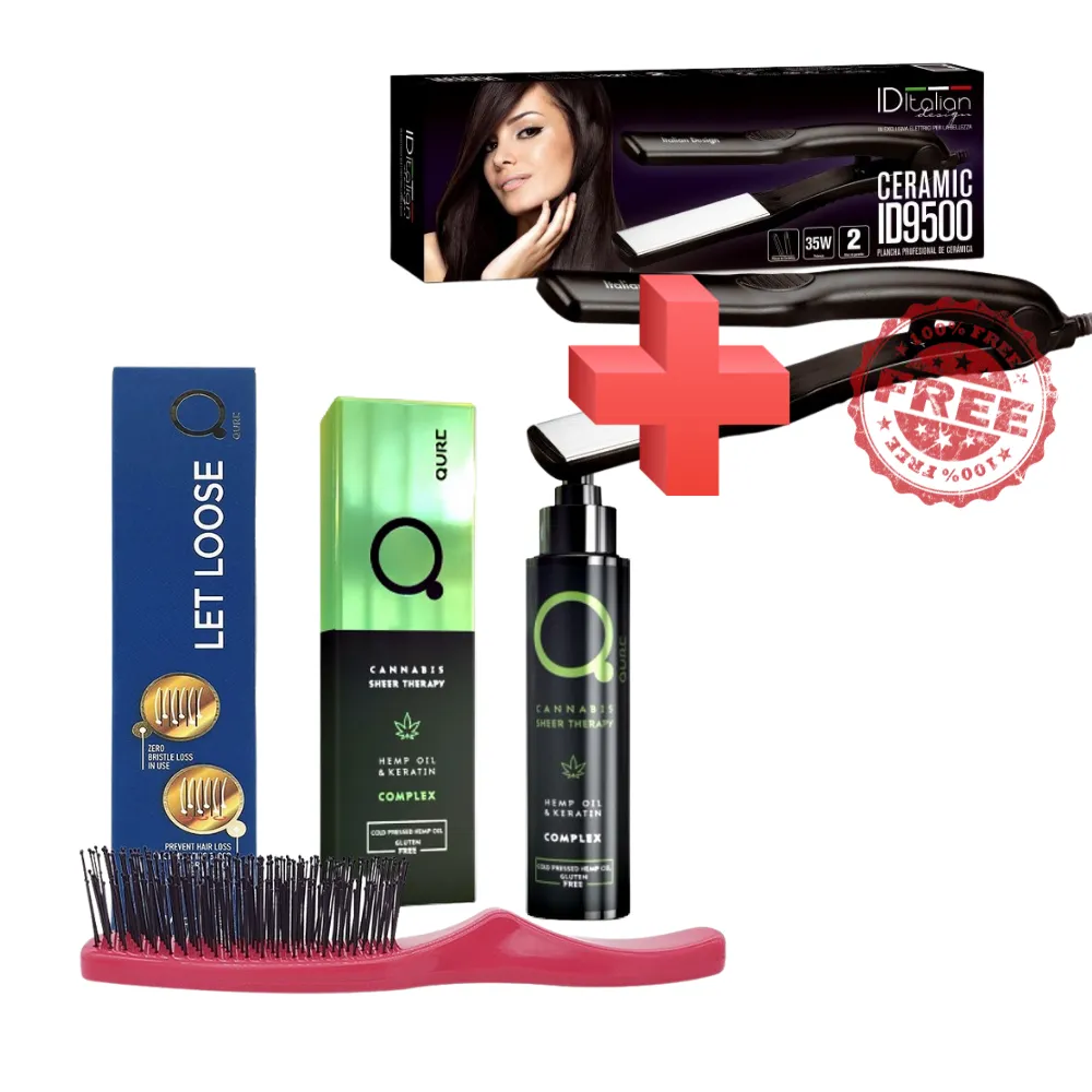 qure let loose the world s finest pink brush qure cannabis sheer therapy hemp oil keratin complex 100ml