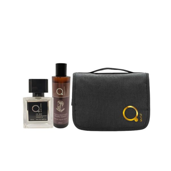Qure Homme eau de parfum Peppermint Vanilla 50ml + Invigorating Beard Wash 200ml (Set) & Δώρο Τσαντάκι Νεσεσέρ Μαύρο - Image 1
