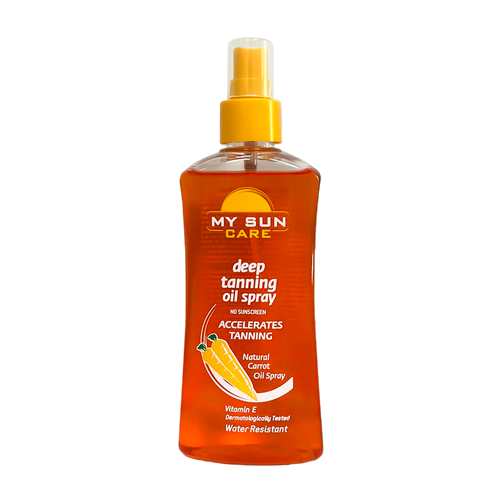 Deep Tanning Oil - My Sun Care - MY SUN CARE Deep tanning oil spray natural carrot oil spray with vitamin E 200ml - Λάδι για βαθύ μαύρισμα - My Sun Care - MY SUN CARE Λάδι για βαθύ μαύρισμα σε σπρέι, φυσικό λάδι καρότου με βιταμίνη E 200ml