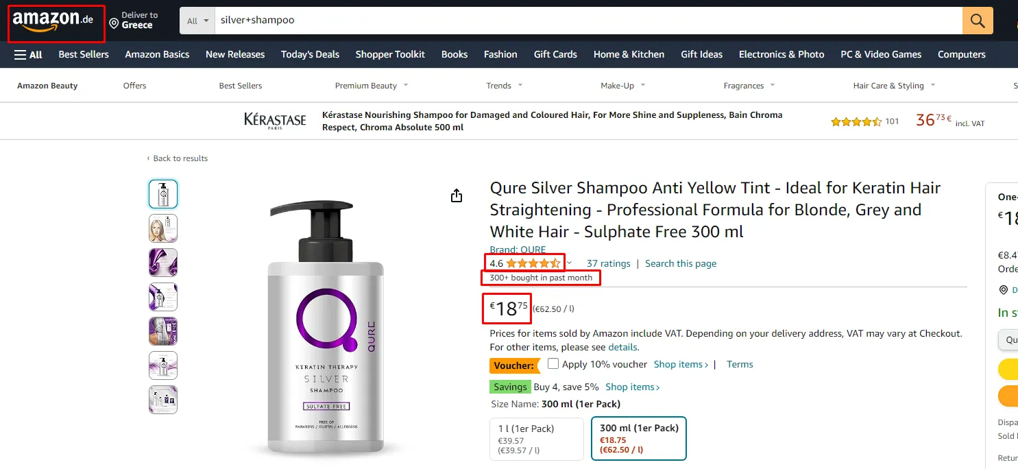 Amazon facts Silver Keratin Therapy 09-05-2024