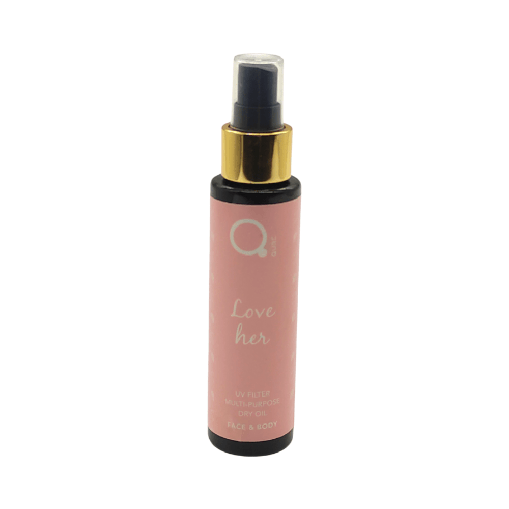 Love-her Qure Dry Oil Love Her 100ml - (New Series - ξηρό έλαιο για σώμα, πρόσωπο και μαλλιά) - Image 1
