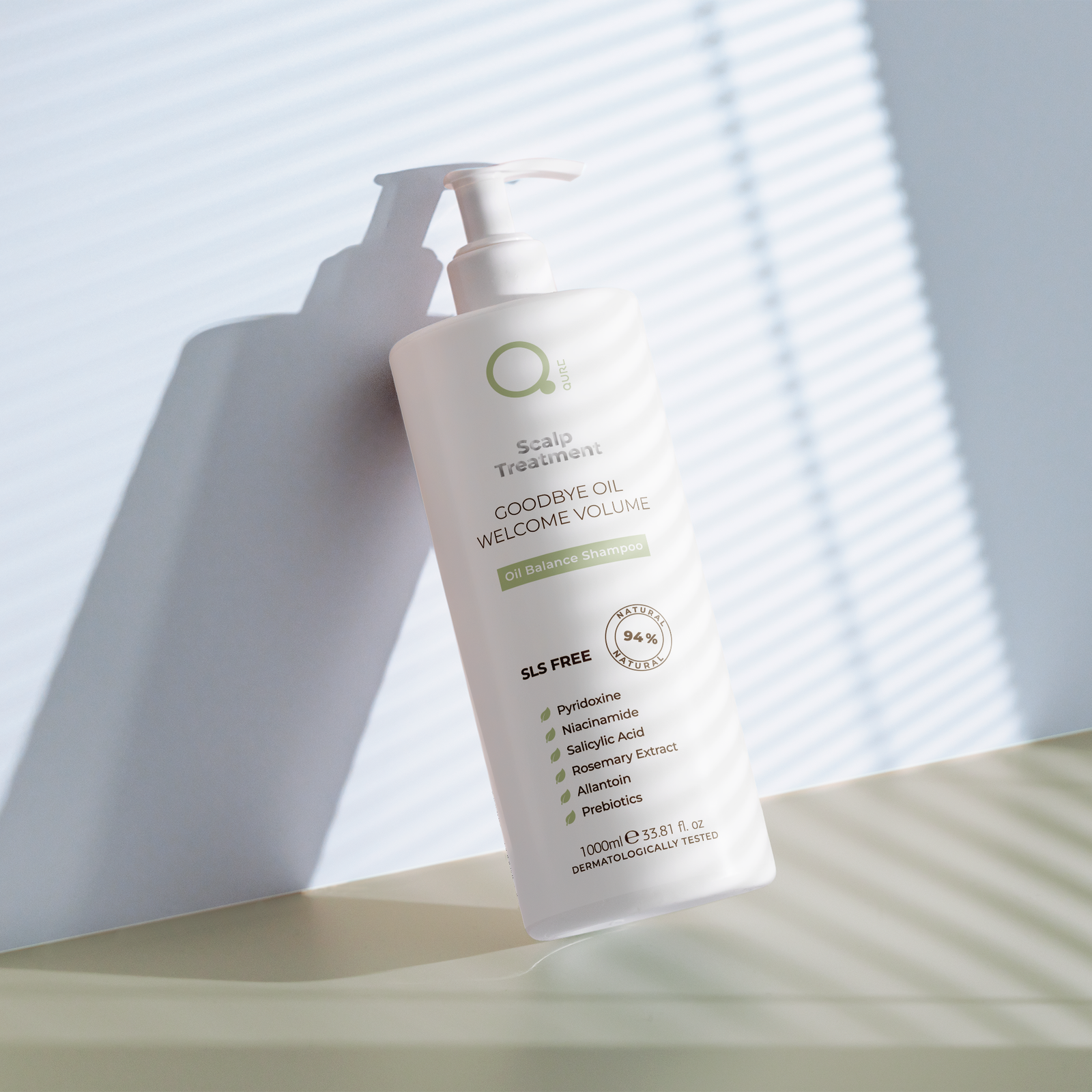 Qure Oil Balance Hair Shampoo 1000ml bottle for oily hair