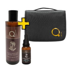Invigorating Beard Wash 200ml και Beard & Face & (DryOil) Growth Blend Cerise and Panna 30ml Bundle και Δώρο Μαύρο Νεσεσέρ από την Qure