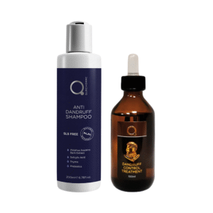QureHomme Anti Dandruff Scalp Treatment Kit: Ολοκληρωμένη φροντίδα με λοσιόν 100ml και σαμπουάν 200ml SLS Free για αποτελεσματική καταπολέμηση της πιτυρίδας στους άνδρες.