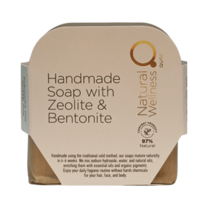 Front view of Handmade Soap with Zeolite and Bentonite 90-110g for deep skin cleansing and detoxificationHandmade Soap with Zeolite and Bentonite 90-110g - Χειροποίητο Σαπούνι με Ζεόλιθο και Μπετονίτη 1Handmade Soap Aloe and Green Clay 90 110g Χειροποίητο Σαπούνι με Αλόη και Πράσινη Άργιλο 2Zeolite and Bentonite Soap  Handmade Soap with Zeolite and Bentonite 90 110g Χειροποίητο Σαπούνι με Ζεόλιθο και Μπετονίτη 2zeolith and bentonite