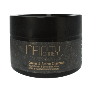 Caviar and Active Charcoal Hair Mask 250ml  Infinity Care  Μάσκα μαλλιών για θρέψη και αποτοξίνωση με χαβιάρι και ενεργό άνθρακα 250ml. Hair Mask Caviar & Active Carbon - Nourishing and detoxifying hair mask with caviar and active Charcoal 250ml.
