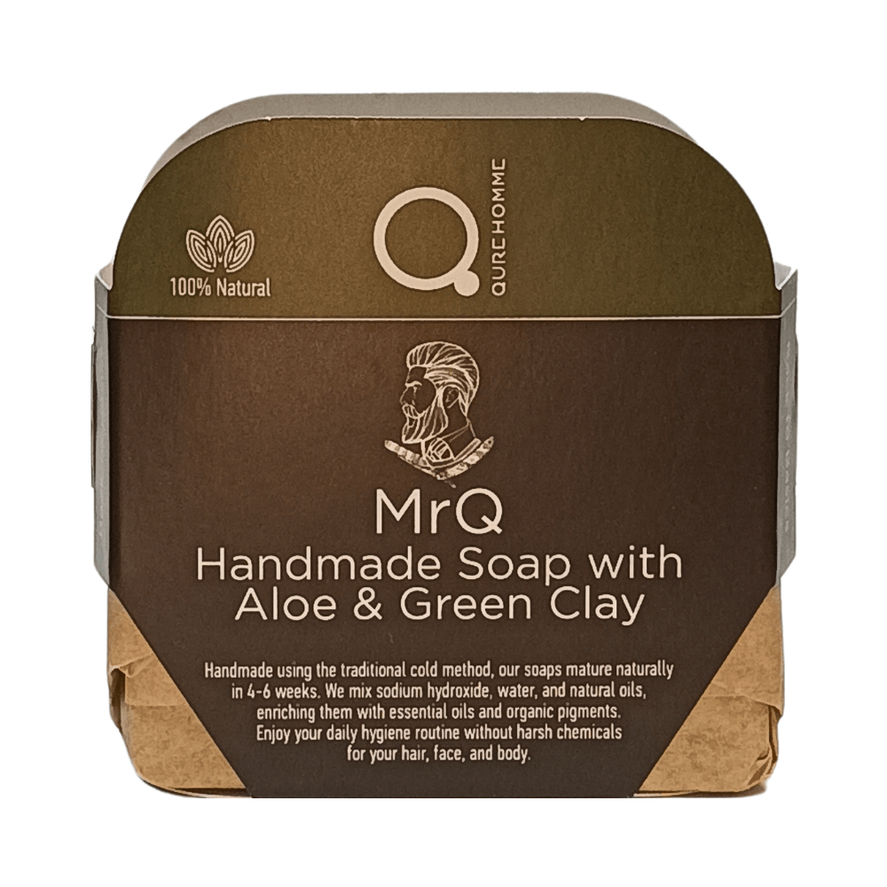 5212043300527 Handmade Soap Aloe and Green Clay 90-110g by MrQ - Ανδρικό Χειροποίητο Σαπούνι με Αλόη και Πράσινη Άργιλο από 100% Φυσικά Συστατικά - Image 1