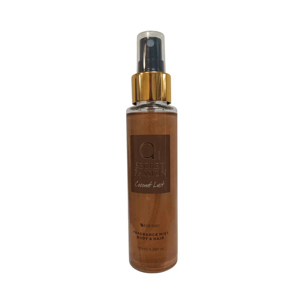 5212043300152 Qure Secret Passion Coconut Lust Glitter Bronze Frangrance Mist 100mlSecret Passion - Qure Secret Passion Amper Lure Fragrance Hair and Body Mist 100ml